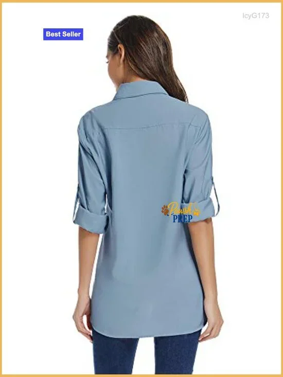 UPF 50 Long Sleeve Quick Dry Active Shirt for Hiking Fishing Travel - Picture 2 of 7